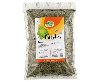 Parsley is an herb that is commonly used for garnishing. Parsley is a popular, bright green & a real allrounder herb. It is commonly used as a garnish, but more popularly used as a spice. It has mild and slightly peppery flavor